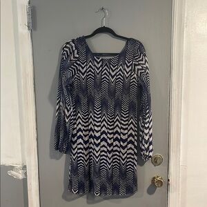 Fire Los Angeles Navy and White Zig Zag Dress‎ Size M
